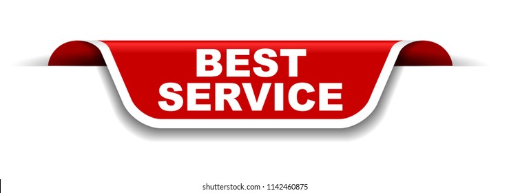 red and white banner best service