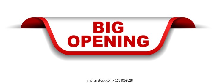 red and white banner big opening