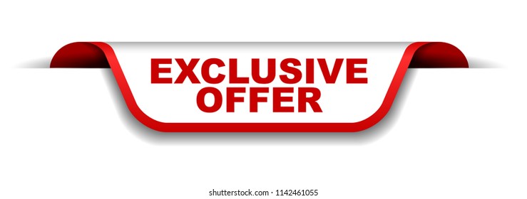 red and white banner exclusive offer