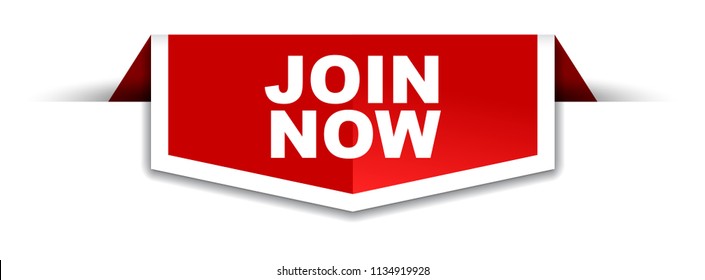 red and white banner join now