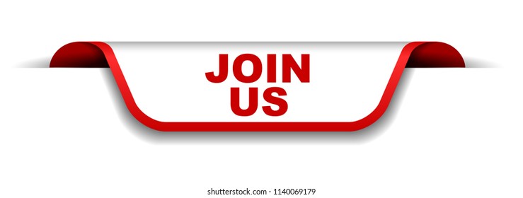 red and white banner join us