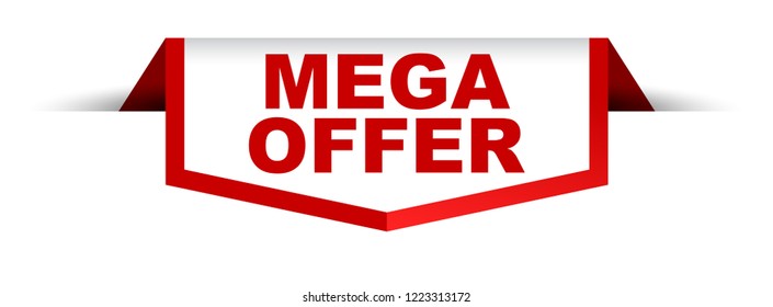 Red White Banner Mega Offer Stock Vector (Royalty Free) 1223313172 ...