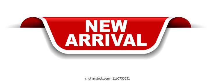 red and white banner new arrival