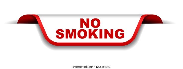 red and white banner no smoking