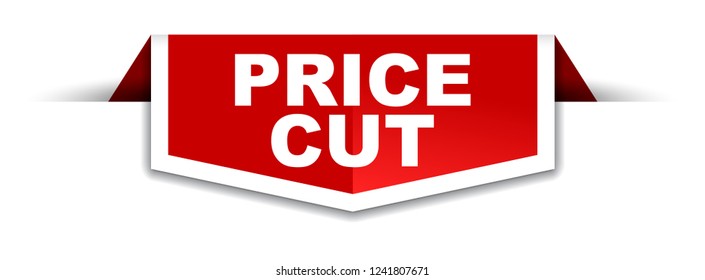red and white banner price cut