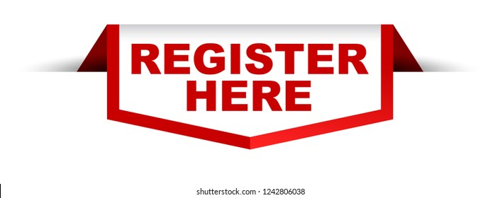 red and white banner register here