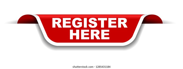 red and white banner register here