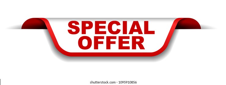 red and white banner special offer