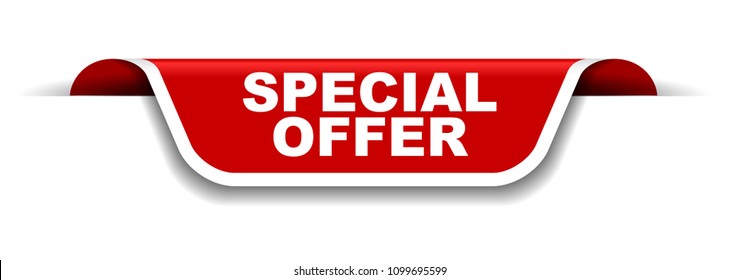 red and white banner special offer