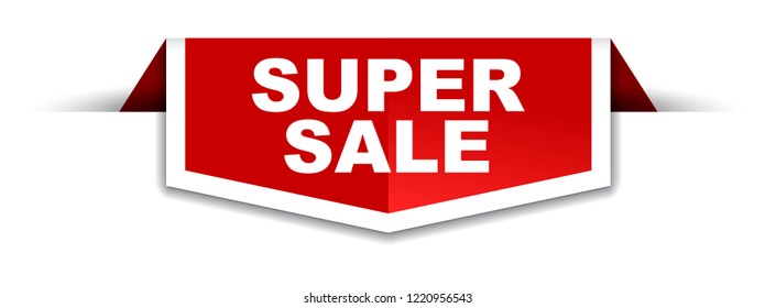 red and white banner super sale