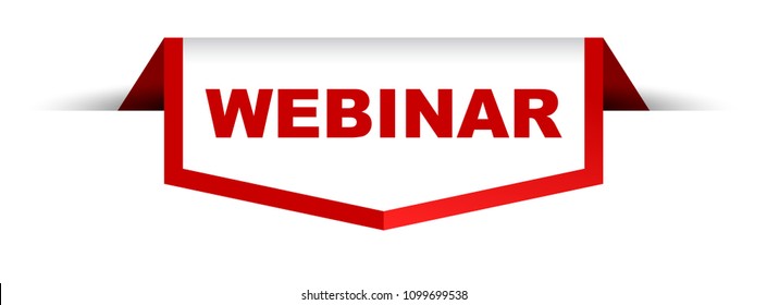 red and white banner webinar