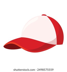 La gorra de béisbol roja y blanca está acostada sobre una superficie, esperando a ser usada