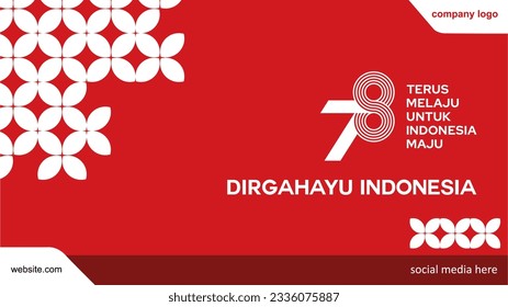 Red white batik kawung background of Indonesia independence day. Dirgahayu 78 tahun Indonesia baanner. 