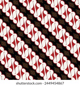 red and white batik parang pattern 146