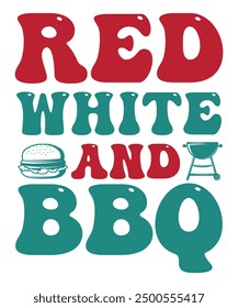 Rot weiß und bbq Grafik