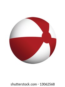 red and white beach ball vector illustration