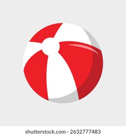 Red and white beach ball vector design