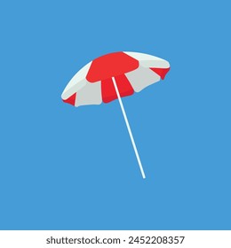 red and white beach umbrella