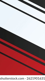 Capa de fondo abstracta roja blanca y negra en espacio brillante con decoración de efecto de líneas diagonales. Concepto moderno del estilo del recorte del elemento del Diseño gráfico para el Anuncio, el volante, la tarjeta, o el Web del deporte.