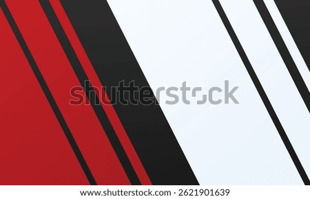 Red white and black abstract background layer on bright space with diagonal lines effect decoration. Modern graphic design element cutout style concept for web banner, flyer, card, or sport.