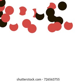 Red, White and Black Circles Located on the Top of the Image on White Background