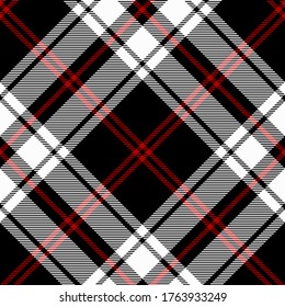 Red, White and Black colors diagonal check plaid Scottish seamless pattern.Texture from plaid, tablecloths, clothes, shirts, dresses, paper, bedding, blankets and other textile product.