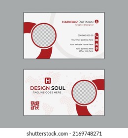 Red white and black corporate awesome simple business card template design