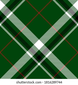 Diseño escocés sin fisuras en diagonal roja, blanca, negra y verde.Concepto de Navidad y Año Nuevo.Ilustración vectorial.Textura de tartán, mantel, manteles, ropa, camisa, papel, ropa de cama, manta.