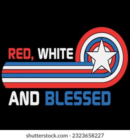 Red white and blessed 4th of july t-shirt design