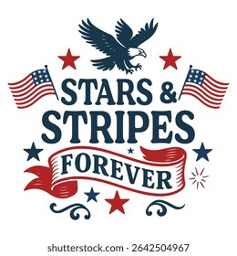 Red White And  Blessed - Happy 4th Of July Typography T-shirt Vector, America Independence Day Clipart, Patriotic Forth Of July Illustration