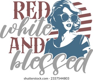 Red White And Blessed - Retro 4th Of July