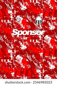 Padrão de textura abstrata de bloco branco vermelho para o futebol indonésio Jersey sublimação impressão