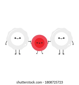 Red And White Blood Cell Character Design.