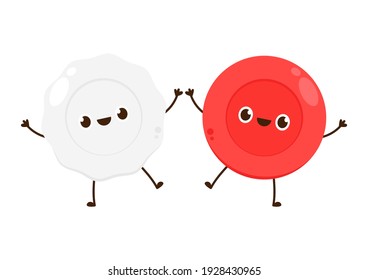 Red And White Blood Cell Character Design.