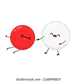 Red And White Blood Cell Character Design.