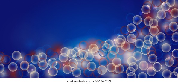 Red White and Blue Abstract Bokeh Party Background for National Holidays USA or France