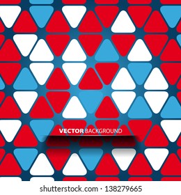 Red, white and Blue Abstract vector diamond background