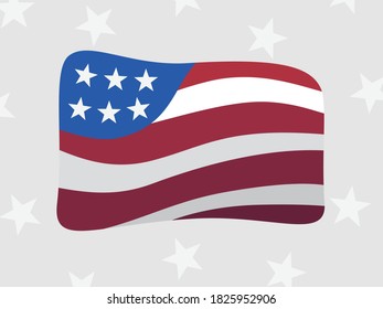 Red White And Blue Abstract Wavy Background American Flag Vector Illustration With Stars And Stripes