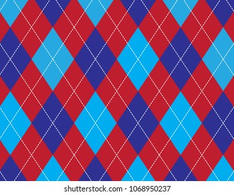 Red White and Blue Argyle Background