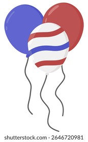 Globo azul blanco rojo para la celebración del Día de la Independencia
