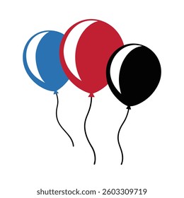 red white and blue balloons vector illustration