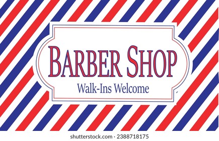 
Red, White and Blue Barber Shop Sign