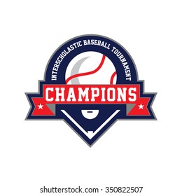 Red, white and blue baseball logo