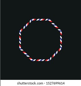 red white and blue border type postal mail with triangle shape