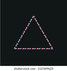 red white and blue border type postal mail with triangle shape