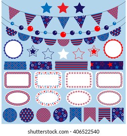 Red White Blue Bunting Clipart