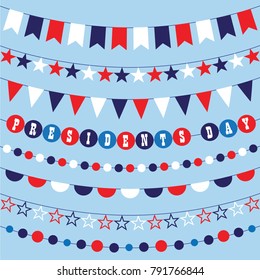 Red White Blue Bunting Vector Graphics