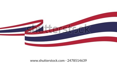 Red, white and blue colored background, as the colors of Thailand flag. Flat vector illustration.

