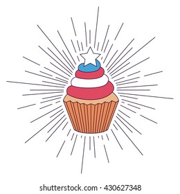 red, white and blue cupcake
