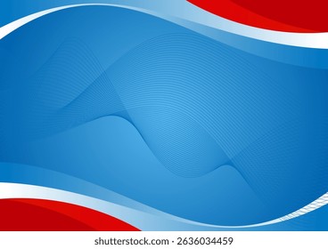 red white blue curved simple gradient background